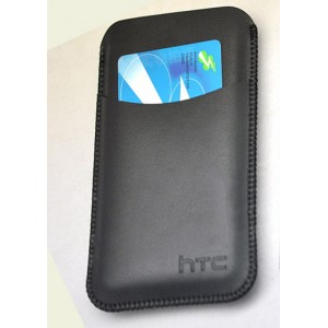 Кожаный мешок с внешним карманом для HTC Desire 816 Черный