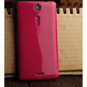 Силиконовый глянцевый непрозрачный чехол для Sony Xperia TX Пурпурный