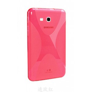 Силиконовый матовый полупрозрачный чехол с дизайнерской текстурой X для Samsung Galaxy Tab A 7 (2016) Розовый