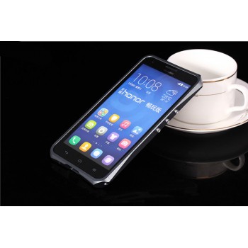 Металлический эрргономичный двухкомпонентный бампер для Huawei Honor 3x Серый