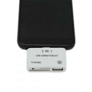 Универсальный переходник MicroUSB OTG кардридер для подключения внешней памяти USB 2.0/SD/MicroSD