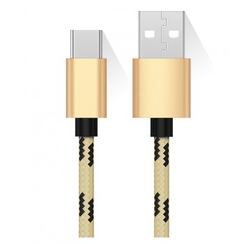 Зарядный кабель в тканевой оплетке USB 3.1 Type-C 1m 3A