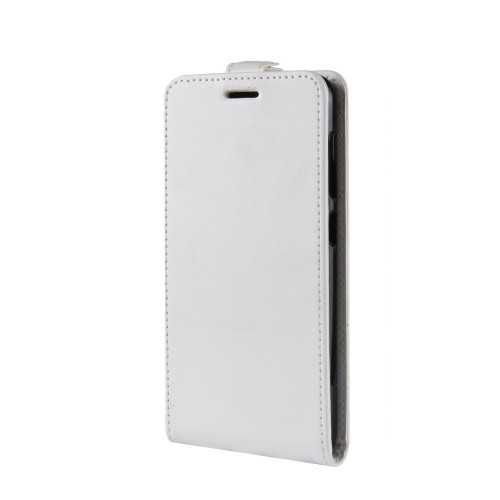Глянцевый водоотталкивающий чехол вертикальная книжка на силиконовой основе с отсеком для карт на магнитной защелке для ASUS ZenFone 5 Lite, цвет Белый