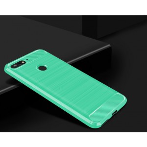 Матовый силиконовый чехол для Huawei Honor 7A Pro/Y6 Prime (2018)/7C с текстурным покрытием металлик Зеленый