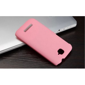 Пластиковый матовый металлик чехол для Alcatel One Touch Pop C7 Розовый