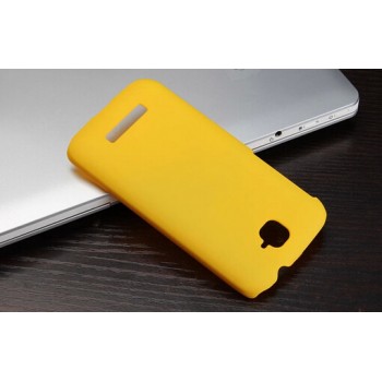Пластиковый матовый металлик чехол для Alcatel One Touch Pop C7 Желтый