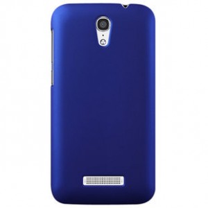 Пластиковый матовый металлик чехол для Alcatel One Touch Pop S7 Синий