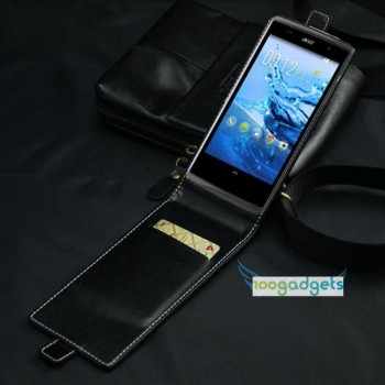 Кожаный чехол вертикальная книжка для Acer Liquid Z500 Черный