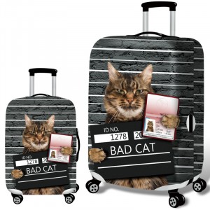 Эластичный защитный чехол дизайн Плохой кот M для чемоданов 21-24 дюйма