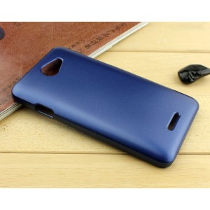 Пластиковый металлик чехол для HTC Desire 516 Синий