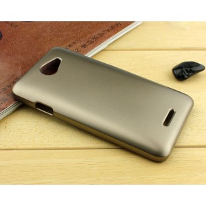 Пластиковый металлик чехол для HTC Desire 516 Бежевый