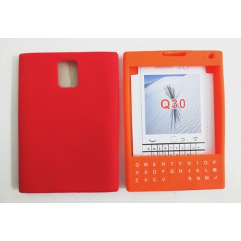 Силиконовый дизайнерский фигурный чехол с покрытием клавиатуры для Blackberry Passport Красный
