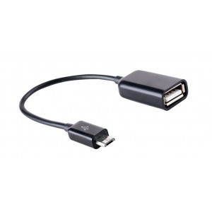 Кабель MicroUSB-USB OTG для подключения периферийных USB устройств Черный