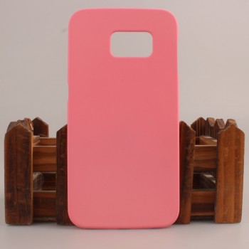 Пластиковый матовый непрозрачный чехол для Samsung Galaxy S6 Edge Розовый