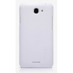 Пластиковый премиум матовый чехол для HTC Desire 516 Белый