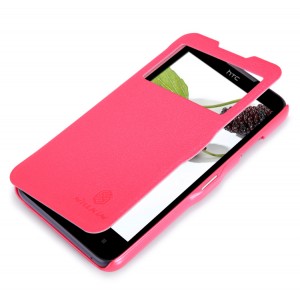 Чехол флип с окном вызова для HTC Desire 516 Пурпурный