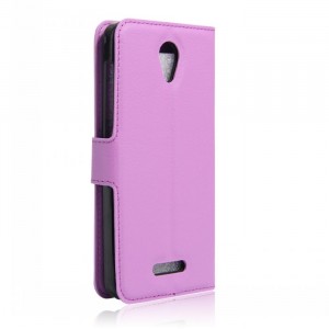 Чехол портмоне подставка на силиконовой основе на магнитной защелке для Alcatel Pop 4 Фиолетовый