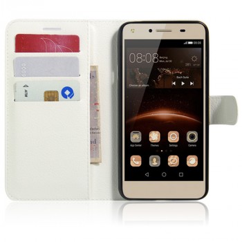 Чехол портмоне подставка на магнитной защелке для Huawei Honor 5A/Y5 II Белый