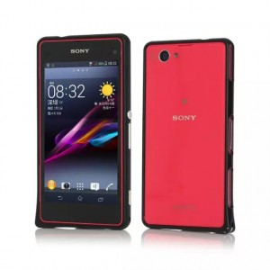 Металлический округлый бампер на пряжке для Sony Xperia Z1 Compact  Черный