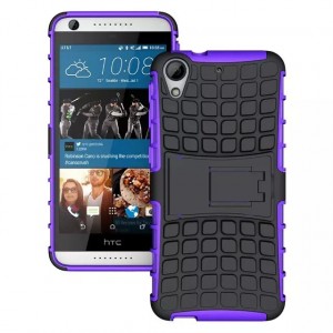 Экстрим противоударный чехол для HTC Desire 628/626 с подставкой и текстурой шины Фиолетовый