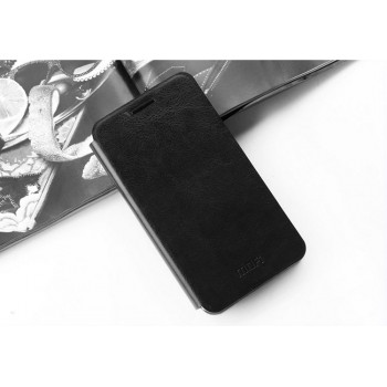 Глянцевый чехол горизонтальная книжка подставка на силиконовой основе для Huawei Y6II Черный