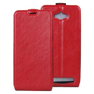 Вертикальный чехол-книжка для ASUS ZenFone Max с отделениями для карт и магнитной защелкой Красный