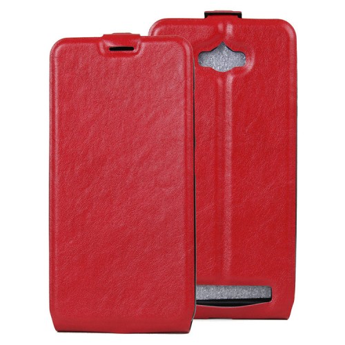 Вертикальный чехол-книжка для ASUS ZenFone Max с отделениями для карт и магнитной защелкой, цвет Красный