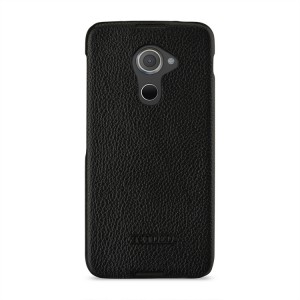 Кожаный чехол накладка (премиум нат. кожа) для Blackberry DTEK60 Черный