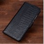 Кожаный чехол портмоне подставка (премиум нат. кожа крокодила) с крепежной застежкой для Asus ZenFone 3 Deluxe, цвет Черный