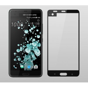 Полноэкранное ультратонкое износоустойчивое сколостойкое олеофобное защитное стекло-пленка для HTC U Ultra Черный