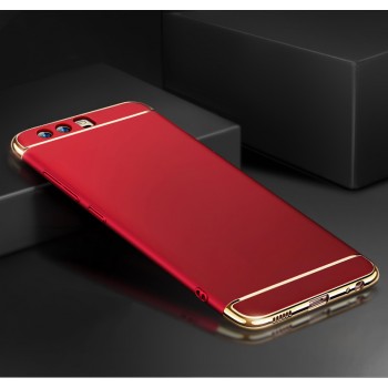 Двухкомпонентный пластиковый непрозрачный матовый сборный чехол для Huawei P10 Plus  Красный