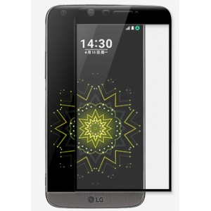Полноэкранное ультратонкое износоустойчивое сколостойкое олеофобное защитное стекло-пленка для LG G5 Черный