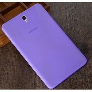 Силиконовый матовый полупрозрачный чехол с дизайнерской текстурой X для Samsung Galaxy Tab S3  Фиолетовый