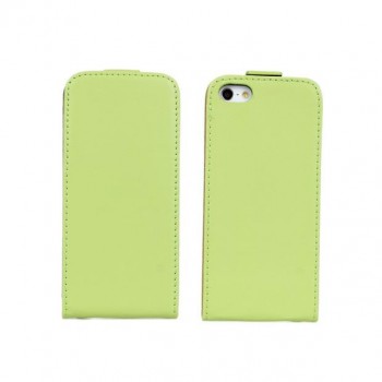 Чехол вертикальная книжка на пластиковой основе на магнитной защелке для Iphone 5/5s/SE Зеленый