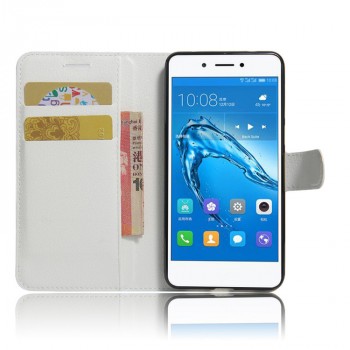 Чехол портмоне подставка для Huawei Honor 6C с магнитной защелкой и отделениями для карт Белый