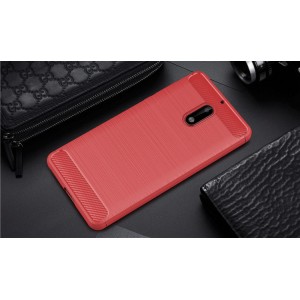 Матовый силиконовый чехол для Nokia 5 с текстурным покрытием металлик Красный