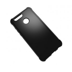Силиконовый матовый непрозрачный дизайнерский фигурный чехол с усиленными углами для Huawei Nova 2 Plus Черный