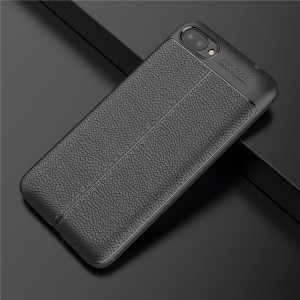 Силиконовый чехол накладка для ASUS ZenFone 4 Max ZC520KL с текстурой кожи Черный