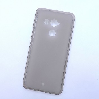 Силиконовый матовый полупрозрачный чехол для HTC U11 Plus Серый