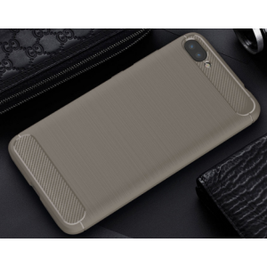 Силиконовый матовый непрозрачный чехол с нескользящими гранями и текстурным покрытием Металлик для Asus ZenFone 4 Max  Серый