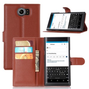 Чехол портмоне подставка на пластиковой основе на магнитной защелке для Blackberry Priv 