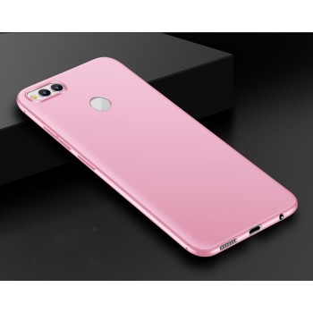 Силиконовый матовый непрозрачный чехол для Huawei Honor 7X Розовый