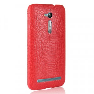 Чехол задняя накладка для ASUS ZenFone Go ZB500KG/ZB500KL с текстурой кожи Красный