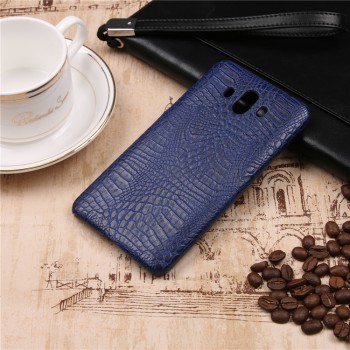 Чехол задняя накладка для Huawei Mate 10 с текстурой кожи Синий