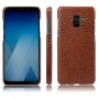 Чехол задняя накладка для Samsung Galaxy A8 Plus (2018) с текстурой кожи крокодила, цвет Коричневый