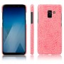 Чехол задняя накладка для Samsung Galaxy A8 Plus (2018) с текстурой кожи крокодила, цвет Коричневый