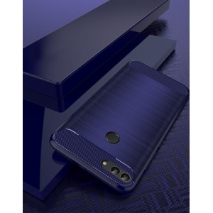 Матовый силиконовый чехол для Huawei P Smart с текстурным покрытием металлик Синий