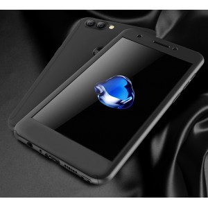 Пластиковый непрозрачный матовый чехол сборного типа с улучшенной защитой элементов корпуса для Huawei P Smart Черный