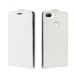 Вертикальный чехол-книжка для Huawei Honor 9 Lite с отделениями для карт и магнитной защелкой Белый
