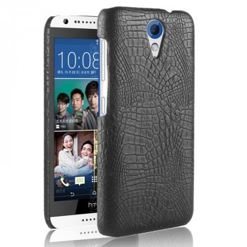 Чехол задняя накладка для HTC Desire 620 с текстурой кожи крокодила Черный